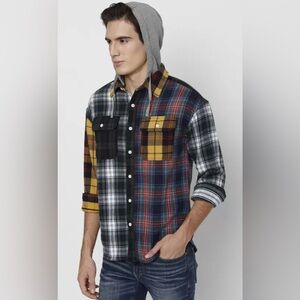 American Eagle heavyweight flannel hoodie 
Men's Multicolor Plaid Shirt large